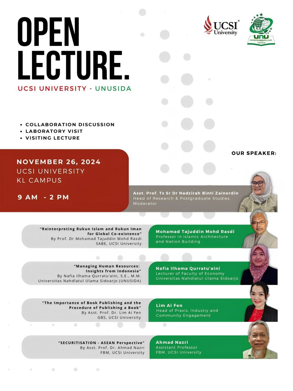 Fakultas Ekonomi UNUSIDA Gelar Open Lecture Bersama UCSI University di Malaysia